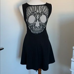 LF Skull Back Goth Mini Dress